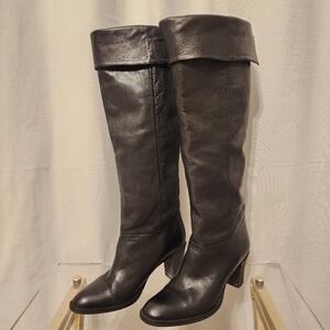 Black Knee-High Leather Boots